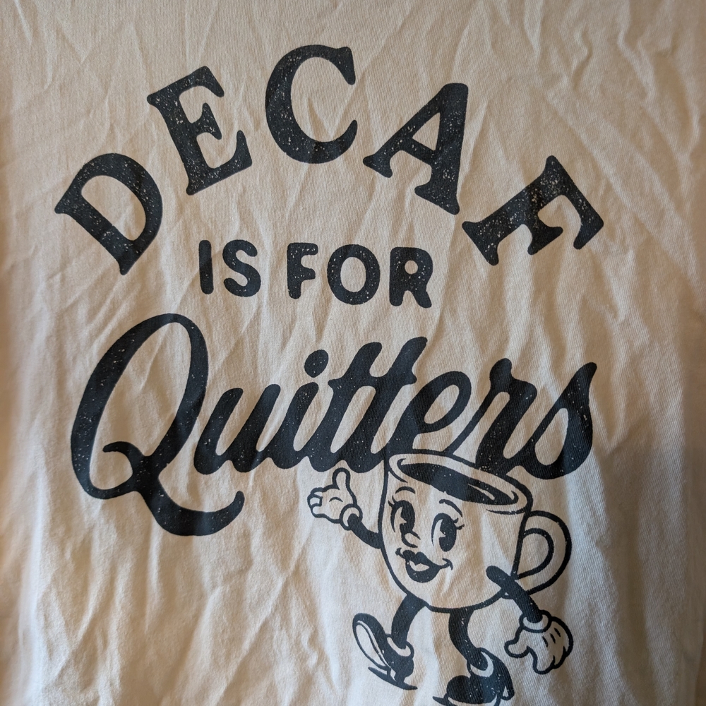 Girl Dangerous Decaf Is For Quitters Retro Ringer Tee - White & Navy - Picture 2 of 6